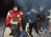 Ogień i rugby na śniegu